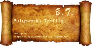 Bulyovszky Teofila névjegykártya